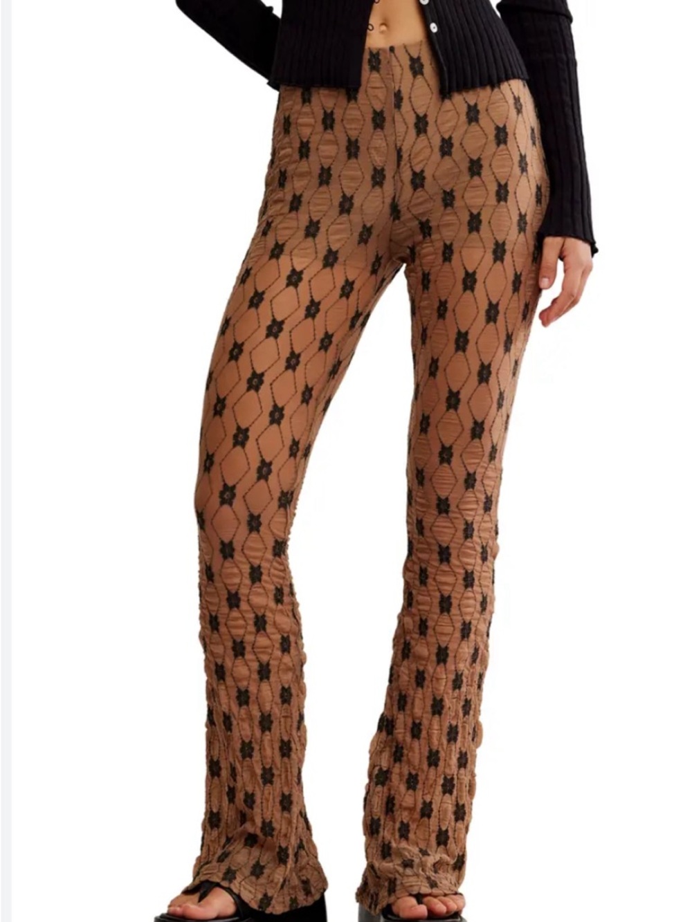 Free People Margot Lace Overlay Flared Pants🔥NWOT - Picture 4 of 11